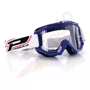 Motocyklové brýle Progrip Atzaki 3201 Race line modré - PG3201/14BL