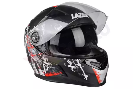 Lazer Bayamo Pitbull 2 capacete integral de motociclista preto vermelho branco mate XS-2