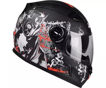 Lazer Bayamo Pitbull 2 capacete integral de motociclista preto vermelho branco mate XS-4