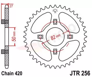 Bageste tandhjul JT JTR256.33, 33z størrelse 420 - JTR256.33