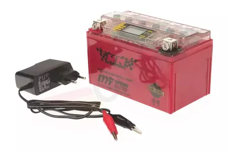 Baterie gel cu afișaj 12V 6 Ah WM YTX7A-BS + încărcător