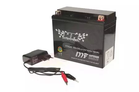 WM Motor YTX20L-BS 12V 18Ah gél akkumulátor + töltő