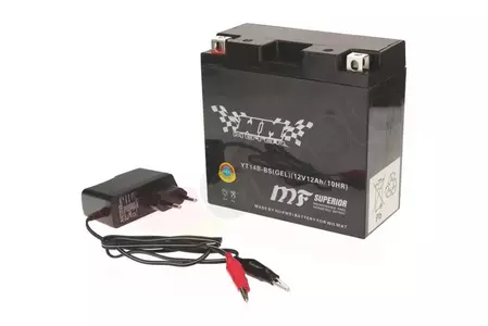 Batterie gel rechargeable 12V 12Ah WM YT14B-BS + chargeur