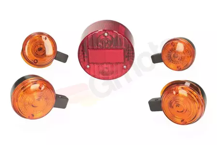 Zadní svítilna + směrová světla oranžová kulatá MZ S51
