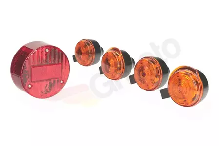 Zadní svítilna + směrová světla oranžová kulatá MZ S51-2