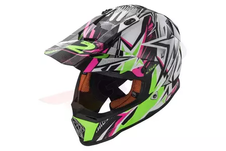 LS2 MX437J FAST MINI STRONG WHITE GRE.PINK S casco de moto enduro para niños-3