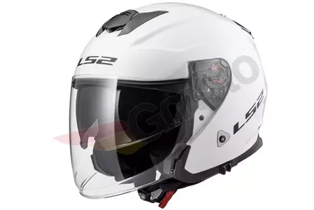 LS2 OF521 INFINITY SOLID WHITE 3XL motorcykelhjälm med öppet ansikte-1