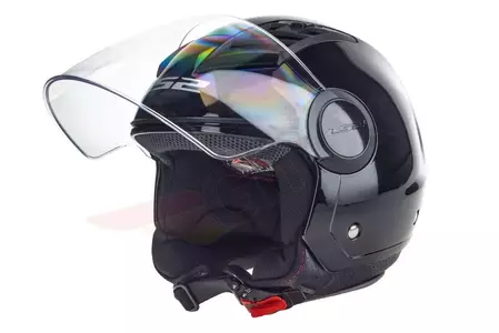 LS2 OF562 AIRFLOW SOLID BLACK motorcykelhjälm med öppet ansikte M-1