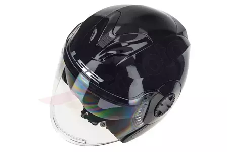 LS2 OF570 VERSO SOLID BLACK 3XL capacete aberto para motociclistas-11
