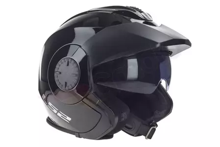 LS2 OF570 VERSO SOLID BLACK moto přilba s otevřeným obličejem M-6