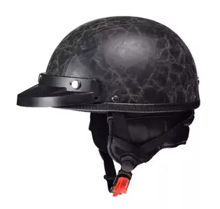 Awina casco de moto abierto cacahuete TN-8689 cuero deshilachado negro S