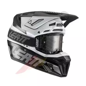 "Leatt GPX 8.5 V22 cross enduro" motociklininko šalmas + "Velocity 5.5" akiniai juodai balti XS-1