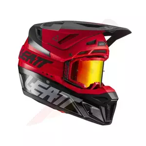Capacete de motociclismo Leatt GPX 8.5 V22 cross enduro + óculos de proteção Velocity 5.5 vermelho preto XXL - 1022010345