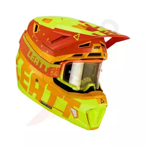 Helm Motorrad cross enduro Leatt GPX 7.5 V23 Brille Velocity 4.5 Iriz orange-gelb S-1