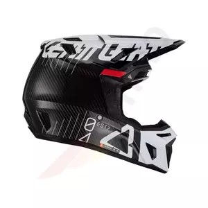 Leatt GPX 9.5 Carbon white V23 cross enduro motorbike helmet + Velocity 6.5 Iriz goggles black white M-3
