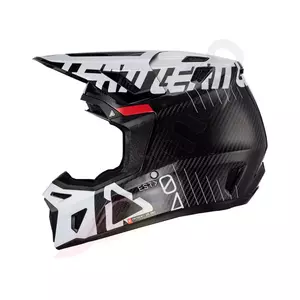 Leatt GPX 9.5 Carbon white V23 cross enduro motorbike helmet + Velocity 6.5 Iriz goggles black white M-4