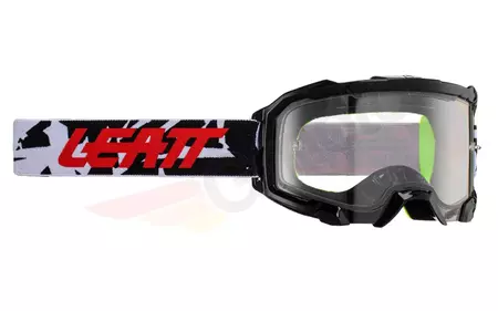 Leatt Velocity 4.5 V23 zebra motorcykelbriller sort hvid rød klart glas 83%. - 8023020490