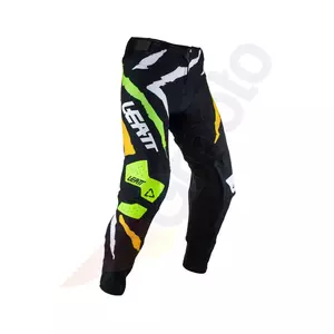Pantaloni moto cross enduro Leatt 5.5 I.K.S V23 nero bianco arancio verde fluo S - 5023031301