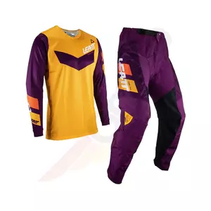 Leatt Ride Kit Bekleidung Set 2-teilig Cross Enduro 3.5 Junior indigo violett orange XS 110-120cm - 5023033001
