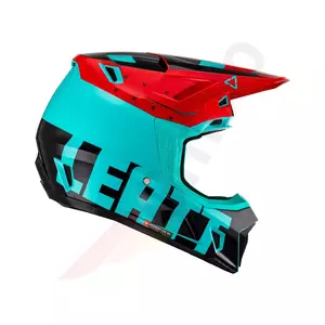 Capacete de motociclismo Leatt GPX 7.5 V23 cross enduro + óculos de proteção Velocity 4.5 Iriz azul marinho vermelho M-3