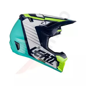 Leatt GPX 7.5 V23 cross enduro moto casco + Velocity 4.5 occhiali Iriz blu navy giallo blu flu M-3