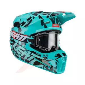 Leatt GPX 3.5 V23 cross enduro casco moto + Velocity 4.5 occhiali blu navy L - 1023011003