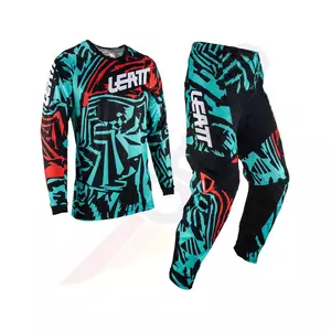 Leatt motorkářský cross enduro outfit mikina + kalhoty 3.5 junior modrá černá červená XS 110-120 cm-1