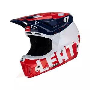 Capacete de motociclismo Leatt GPX 7.5 V23 cross enduro + óculos de proteção Velocity 4.5 Iriz royal navy red-white L-2