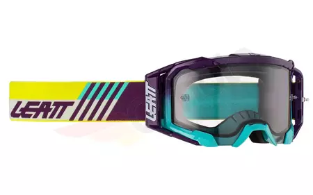 Óculos de proteção para motociclistas Leatt Velocity 5.5 V23 azul índigo roxo amarelo fluo vidro cinzento fumado 58% - 8023020310