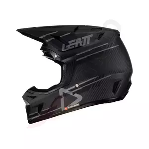 "Leatt GPX 9.5 Carbon V23 cross enduro" motociklininko šalmas + "Velocity 6.5 Iriz" akiniai juodi XS-4