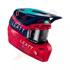Leatt GPX 8.5 V23 cross enduro helma na motorku + brýle Velocity 5.5 červená tmavě modrá M-1