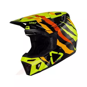 Leatt GPX 8.5 V23 cross enduro casco moto + Velocity 5.5 occhiali nero giallo fluo L-2