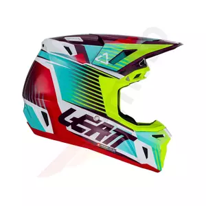 Helm Motorrad cross enduro Leatt GPX 8.5 V23 Brille Velocity 5.5 grün violett blau L-3