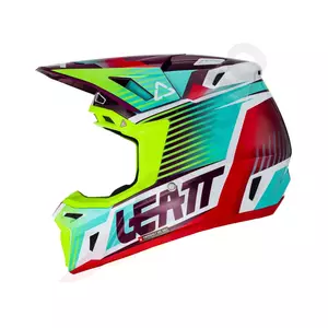 Leatt GPX 8.5 V23 cross enduro κράνος μοτοσικλέτας + γυαλιά Velocity 5.5 πράσινο fluo μοβ μπλε L-4