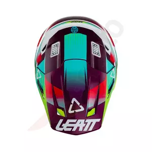 Leatt GPX 8.5 V23 cross enduro motorcykelhjälm + Velocity 5.5 skyddsglasögon grön fluo lila blå L-5