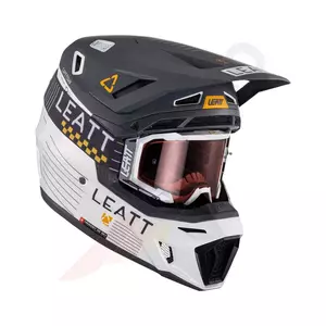 Leatt GPX 8.5 V23 cross enduro motorcykelhjelm + Velocity 5.5 beskyttelsesbriller grafit hvid XL - 1023010354
