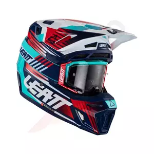 Capacete de motociclismo Leatt GPX 8.5 V23 cross enduro + óculos de proteção Velocity 5.5 azul royal navy red XS - 1023010550