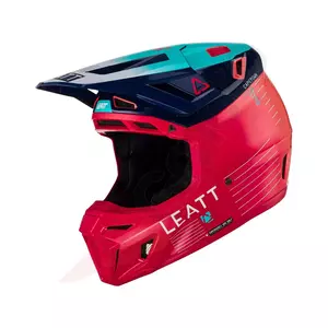 Leatt GPX 8.5 V23 cross enduro motorcykelhjälm + Velocity 5.5 skyddsglasögon röd marinblå L-2