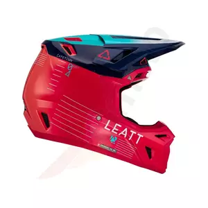 Capacete de motociclismo Leatt GPX 8.5 V23 cross enduro + óculos de proteção Velocity 5.5 vermelho azul marinho L-3
