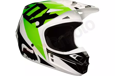 FOX V-1 RACE WHITE/BLACK/GREEN L motociklistička kaciga-6