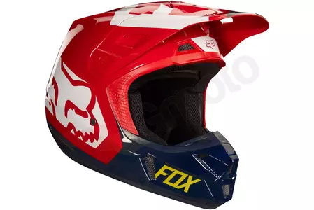 FOX V-2 casco moto PREME NAVY/RED L-5