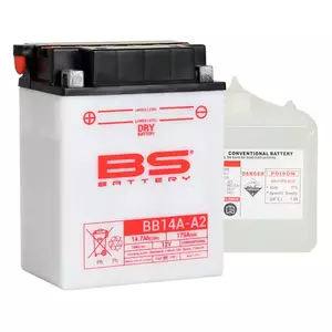 BS Batterie BB14A-A2 YB14A-A2 14Ah 175Ah Service-Batterie - 310571