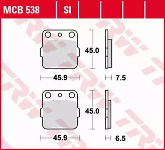 Bremsbeläge TRW Lucas MCB 538 SI 1x Satz (2 Stück) - MCB538SI