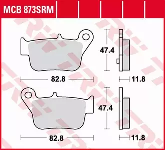Bremsbeläge TRW Lucas MCB 873 SRM 1x Satz (2 Stück) - MCB873SRM