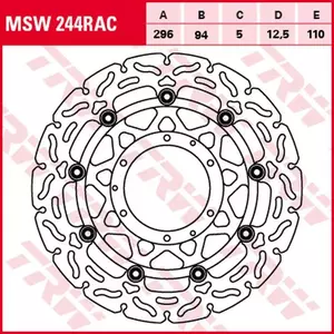 TRW Lucas MSW 244RAC μπροστινός δίσκος φρένου - MSW244RAC