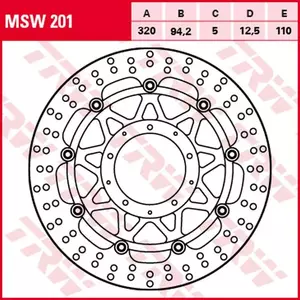 Disco freno anteriore TRW Lucas MST 426 - MSW201