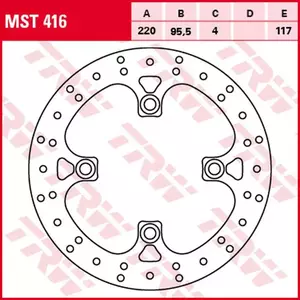 Disco de travão dianteiro TRW Lucas MST 416 - MST416