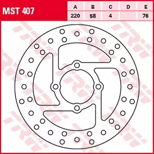 Заден спирачен диск TRW Lucas MST 407 - MST407