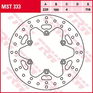 TRW Lucas MST 333 galinių stabdžių diskas - MST333
