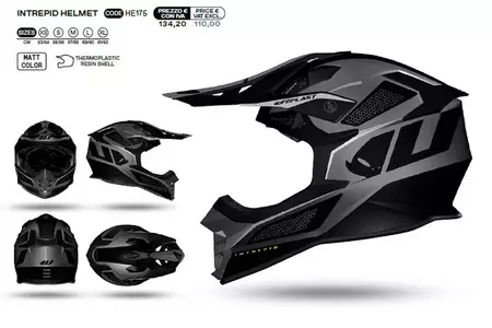 UFO Interpid cross enduro motocyklová přilba černá šedá L
